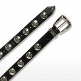 Cinture BENNY BELT WITH STUDS - SILVER BUCKLE (30MM) BLACK 10014 763 L763 200 KHAITE