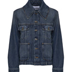Giubbini  HEAVY DENIM JACKET DARK BLUE VINTAGE A1010073 569 569 GANNI
