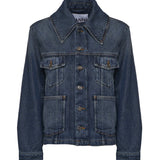 Giubbini  HEAVY DENIM JACKET DARK BLUE VINTAGE A1010073 569 569 GANNI