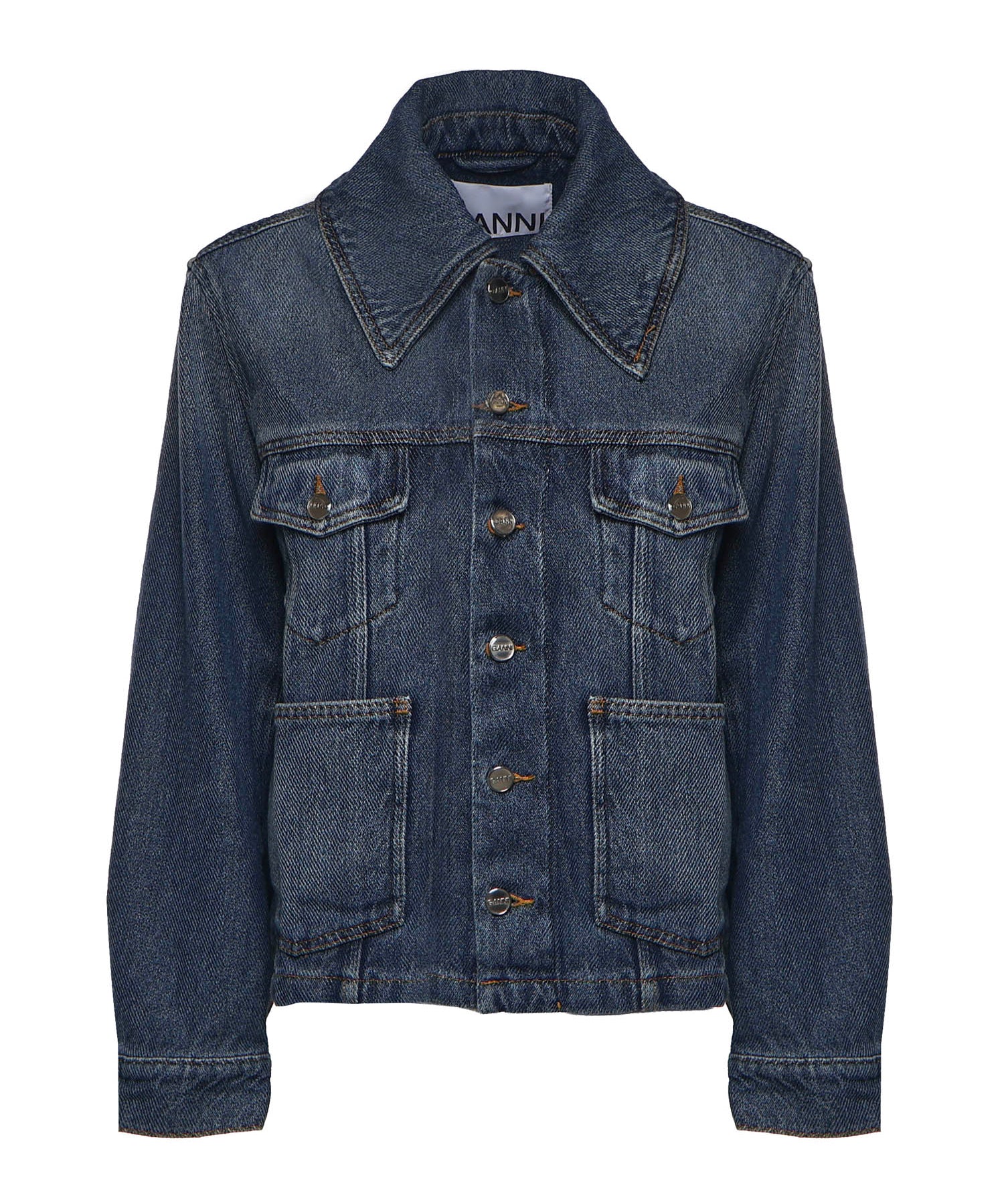 Giubbini  HEAVY DENIM JACKET DARK BLUE VINTAGE A1010073 569 569 GANNI