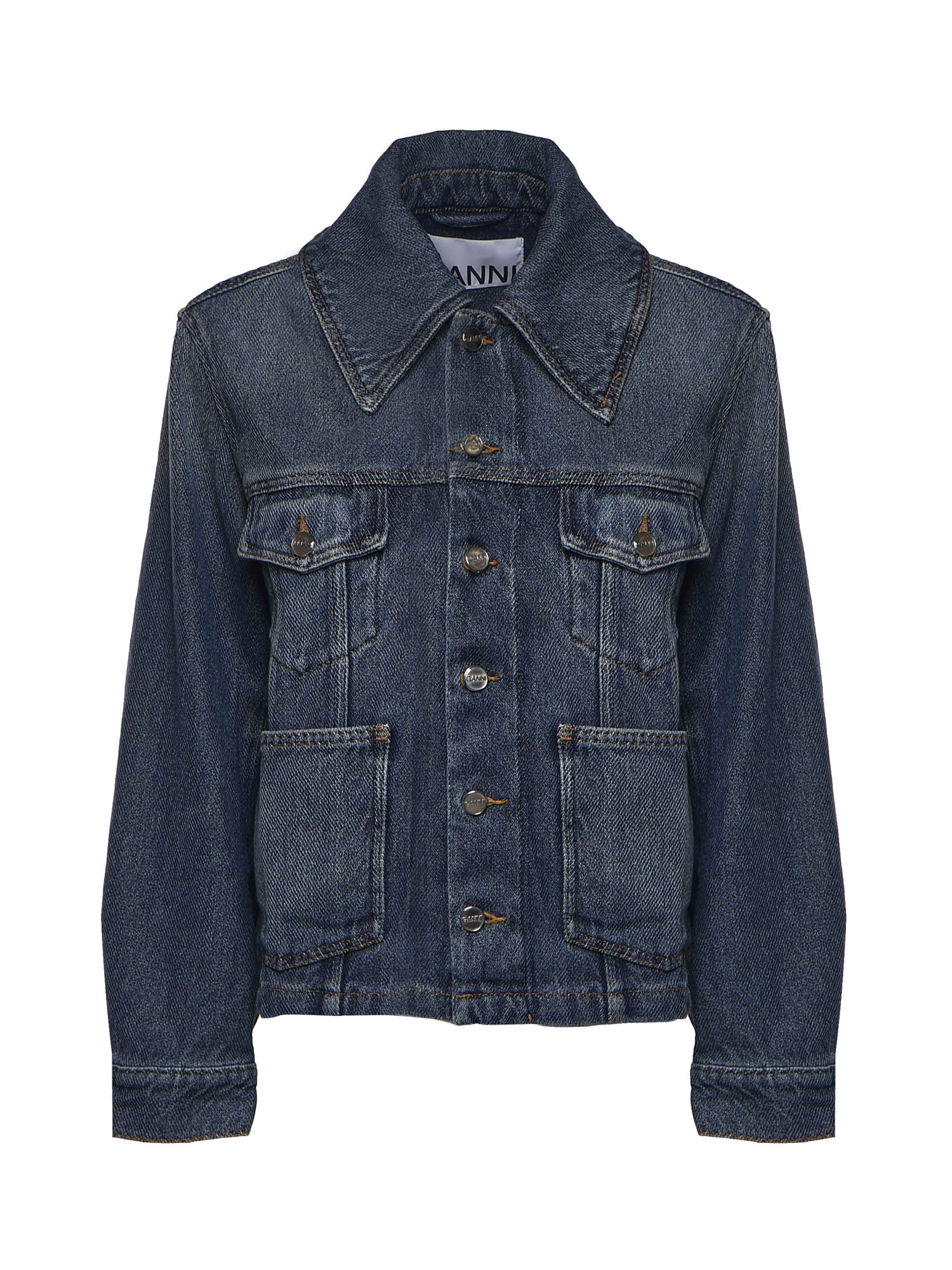 Giubbini  HEAVY DENIM JACKET DARK BLUE VINTAGE A1010073 569 569 GANNI