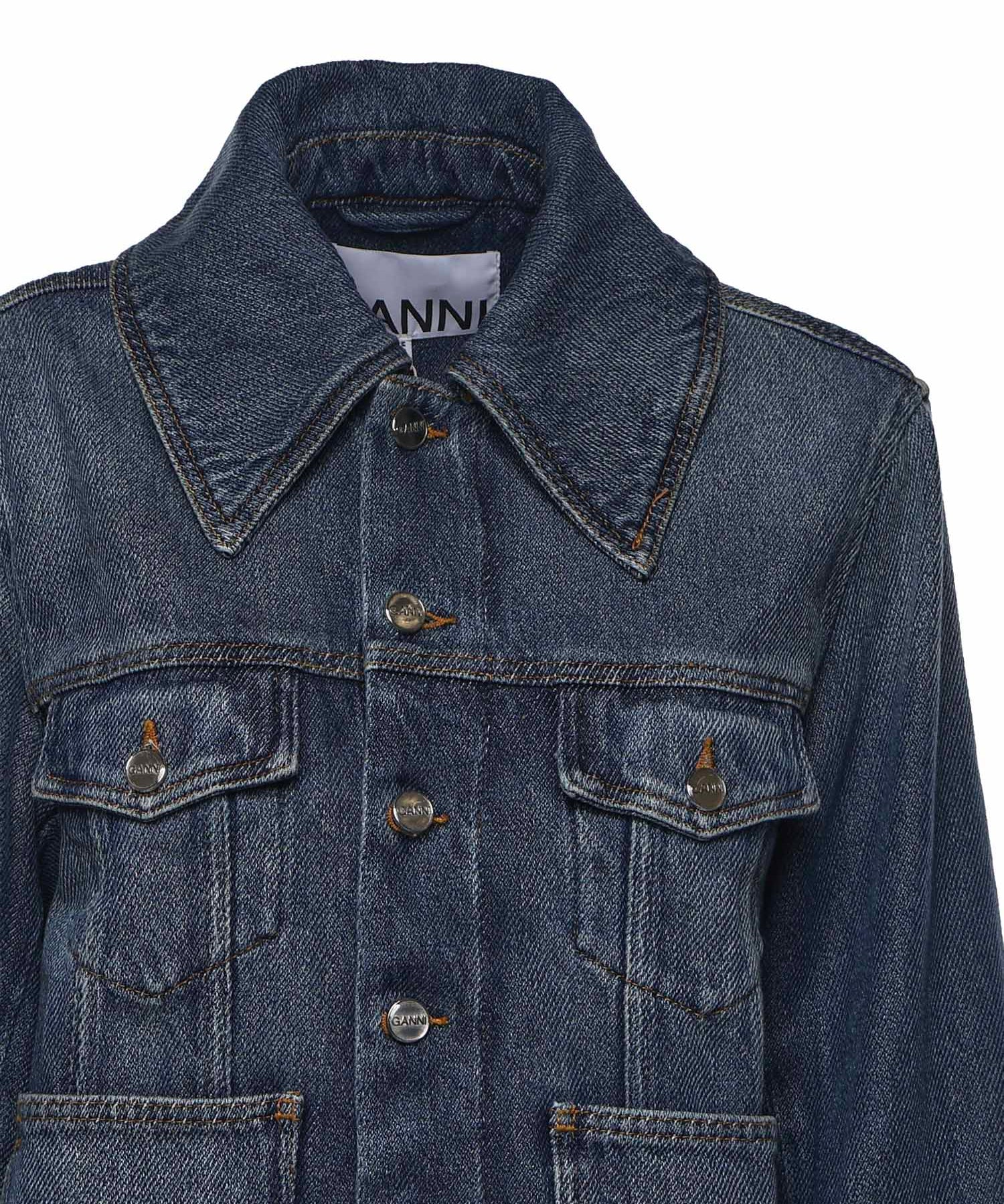 Giubbini  HEAVY DENIM JACKET DARK BLUE VINTAGE A1010073 569 569 GANNI