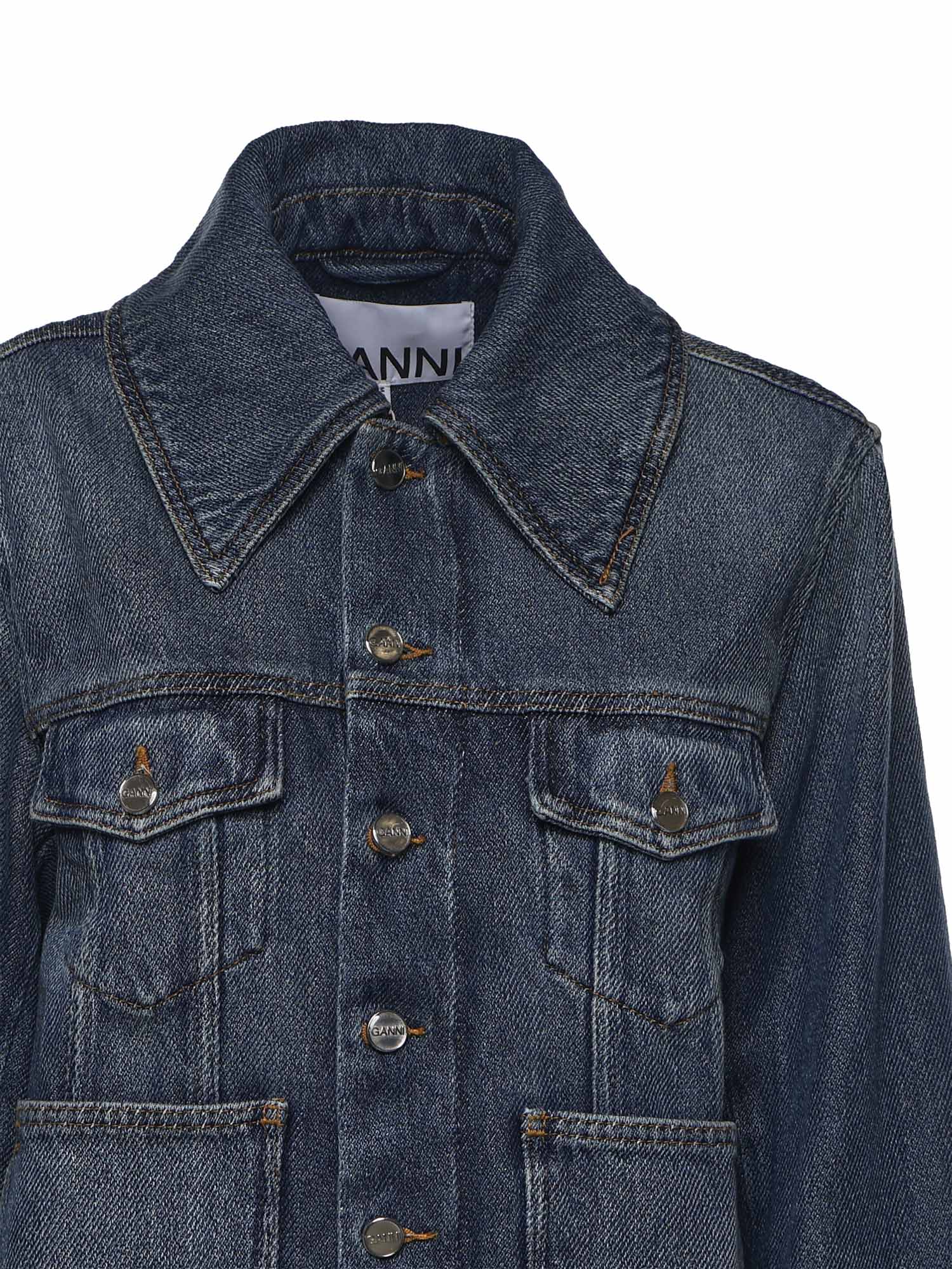 Giubbini  HEAVY DENIM JACKET DARK BLUE VINTAGE A1010073 569 569 GANNI