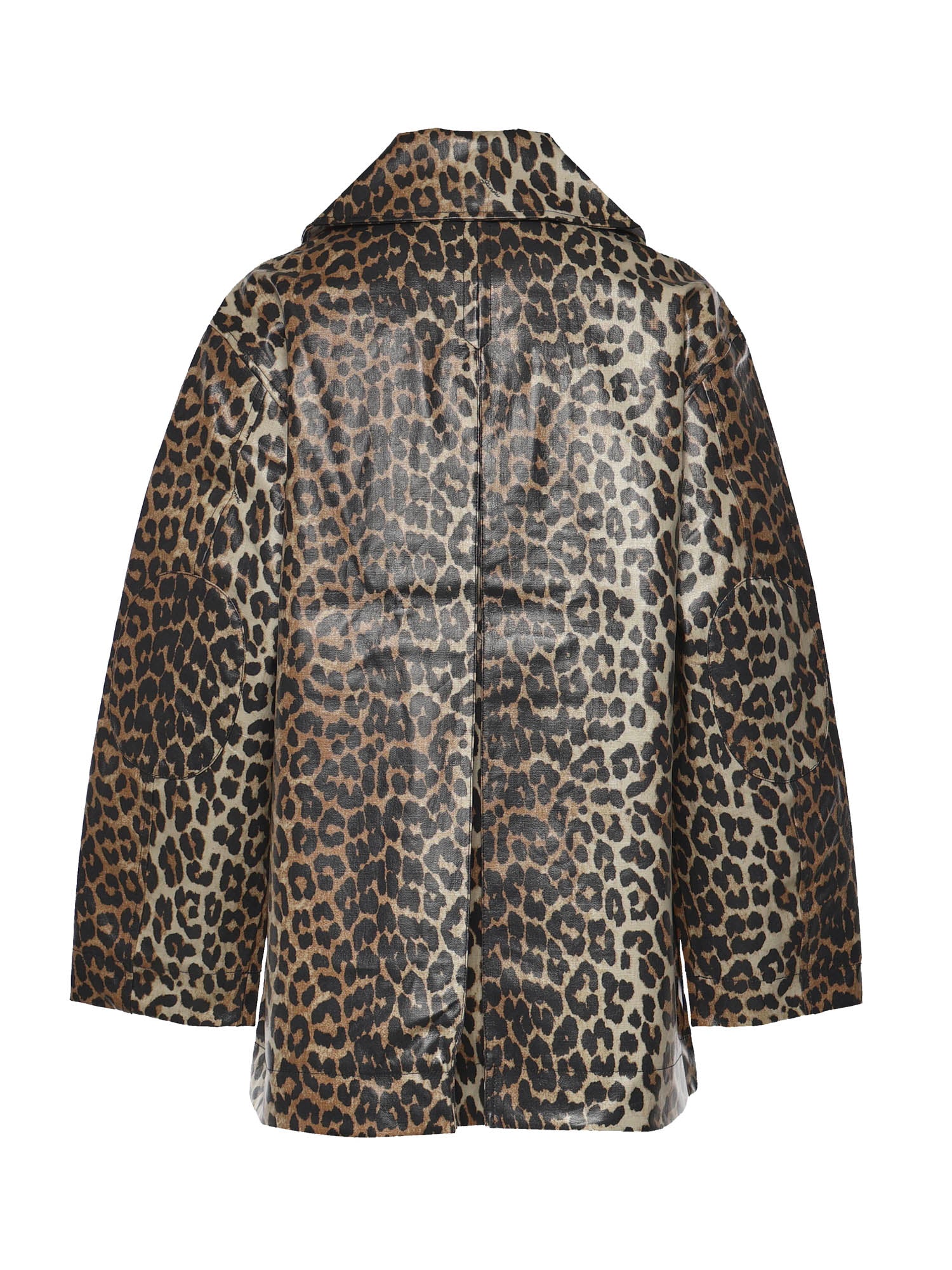 Giubbini  LAMINATED COTTON CANVAS JACKET ALMOND MILK A1010083 859 859 GANNI