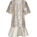 Abiti SATIN CLOQUE MINI V-NECK DRESS EGRET A1030105 135 135 GANNI