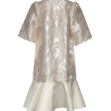 Abiti SATIN CLOQUE MINI V-NECK DRESS EGRET A1030105 135 135 GANNI