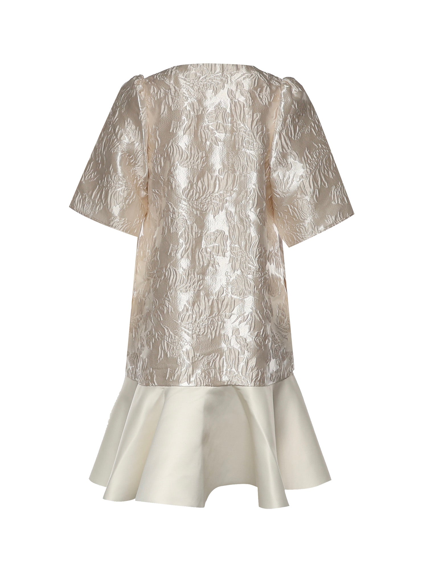 Abiti SATIN CLOQUE MINI V-NECK DRESS EGRET A1030105 135 135 GANNI