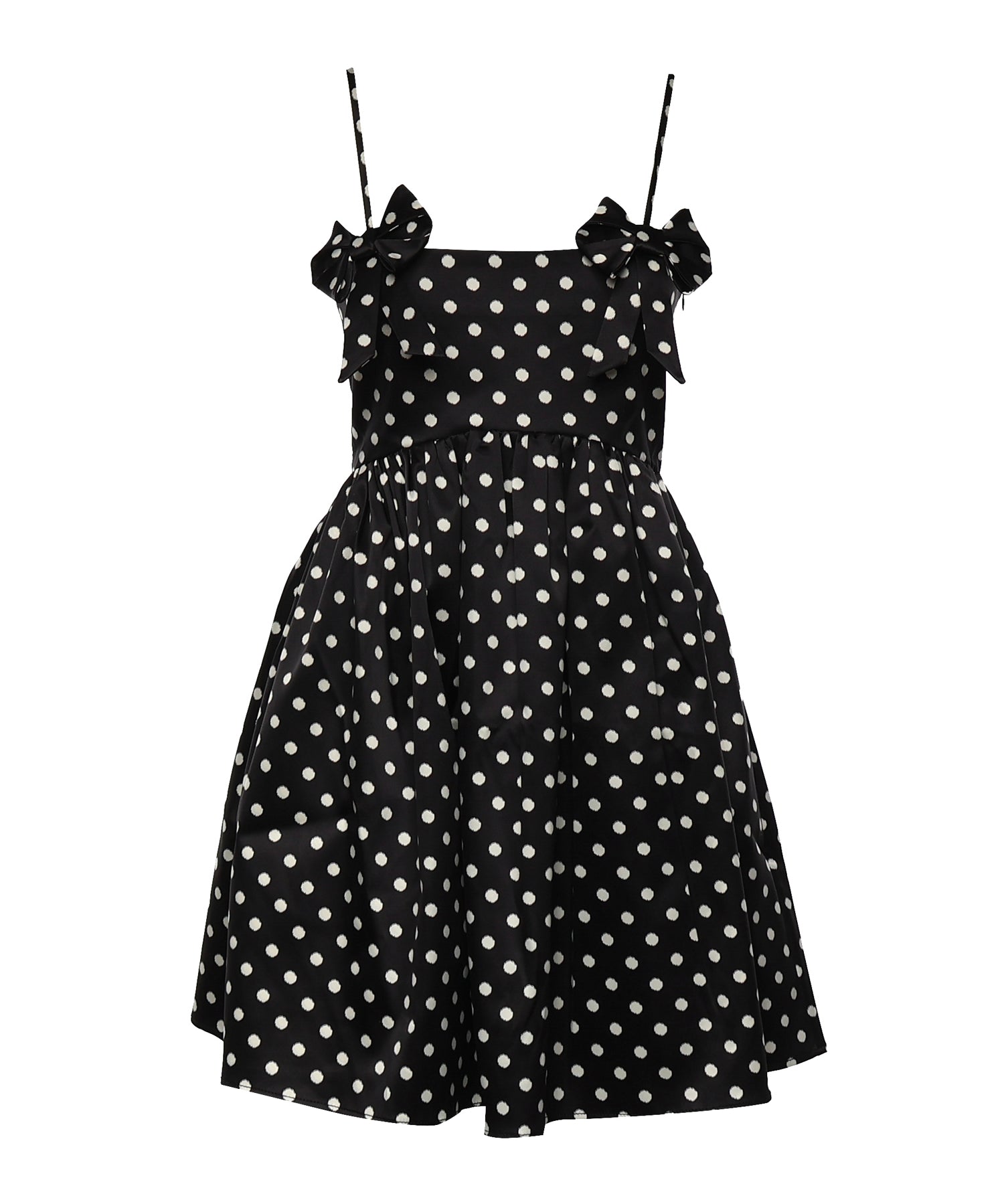 Abiti PRINTED DOUBLE SATIN MINI STRAP DRESS BLACK A1030193 099 099 GANNI
