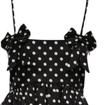 Abiti PRINTED DOUBLE SATIN MINI STRAP DRESS BLACK A1030193 099 099 GANNI