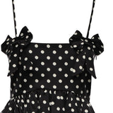 Abiti PRINTED DOUBLE SATIN MINI STRAP DRESS BLACK A1030193 099 099 GANNI