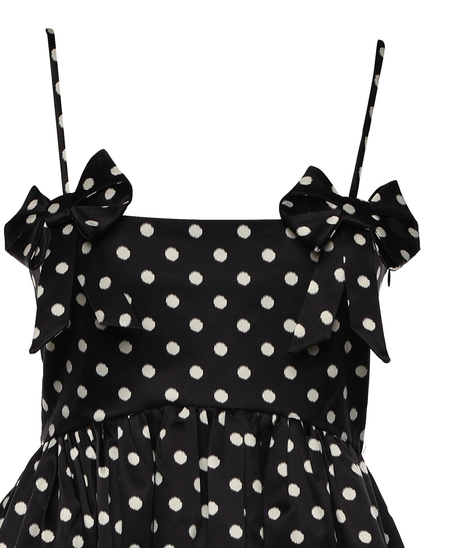 Abiti PRINTED DOUBLE SATIN MINI STRAP DRESS BLACK A1030193 099 099 GANNI