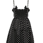 Abiti PRINTED DOUBLE SATIN MINI STRAP DRESS BLACK A1030193 099 099 GANNI