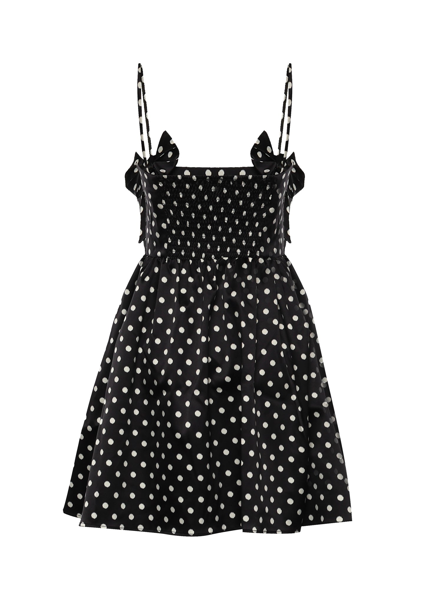 Abiti PRINTED DOUBLE SATIN MINI STRAP DRESS BLACK A1030193 099 099 GANNI