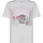 T-shirt BASIC COTTON JERSEY CUTE ANIMALS BRIGHT WHITE A1050029 151 151 GANNI