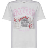T-shirt BASIC COTTON JERSEY CUTE ANIMALS BRIGHT WHITE A1050029 151 151 GANNI