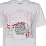 T-shirt BASIC COTTON JERSEY CUTE ANIMALS BRIGHT WHITE A1050029 151 151 GANNI