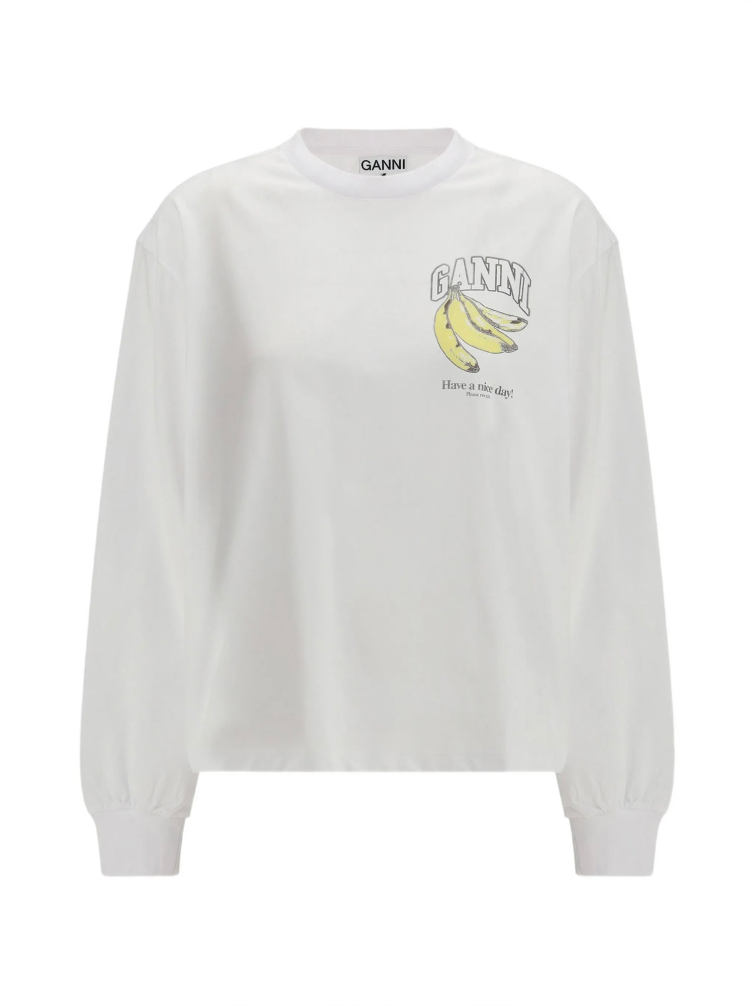 T-shirt BASIC COTTON JERSEY LONG SLEEVE BRIGHT WHITE A1050059 151 151 GANNI