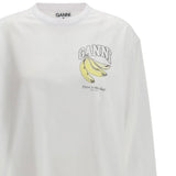 T-shirt BASIC COTTON JERSEY LONG SLEEVE BRIGHT WHITE A1050059 151 151 GANNI