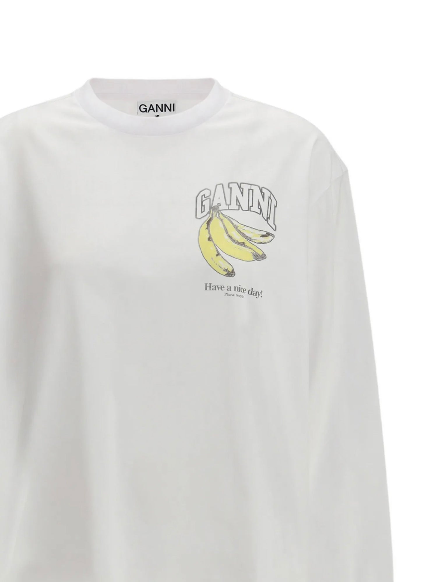 T-shirt BASIC COTTON JERSEY LONG SLEEVE BRIGHT WHITE A1050059 151 151 GANNI