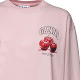 T-shirt BASIC COTTON JERSEY LONG SLEEVE CHALK PINK A1050059 868 868 GANNI