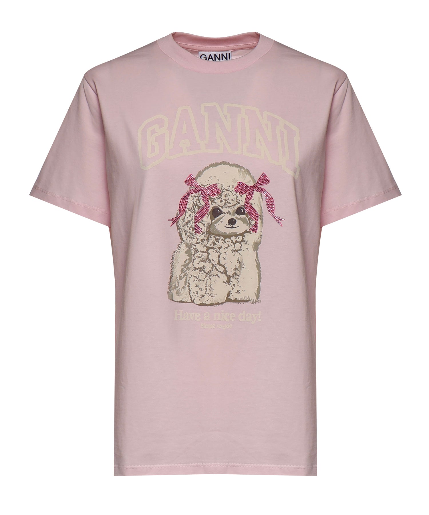 T-shirt BASIC COTTON JERSEY T-SHIRT CHALK PINK A1050062 868 868 GANNI