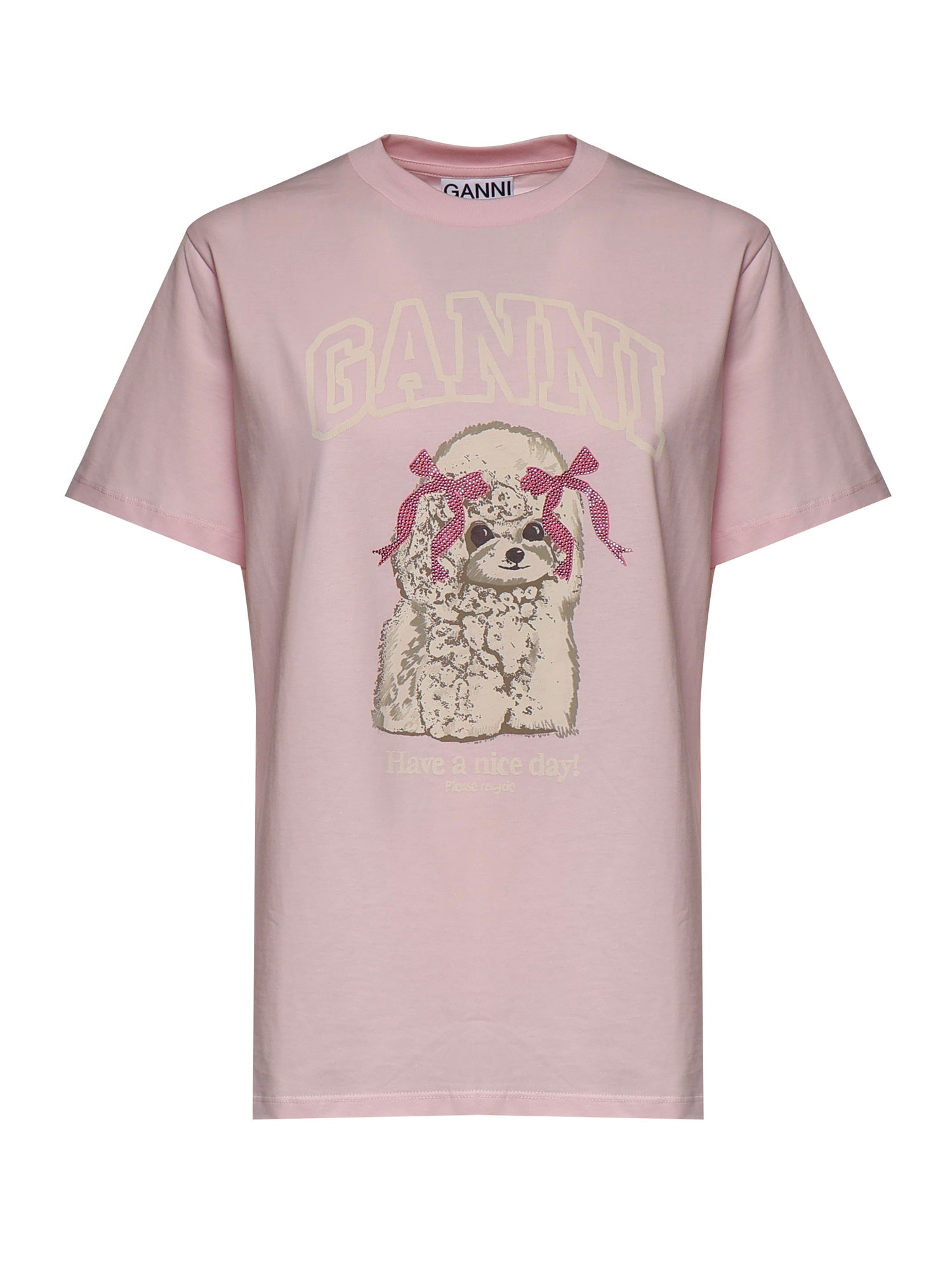 T-shirt BASIC COTTON JERSEY T-SHIRT CHALK PINK A1050062 868 868 GANNI