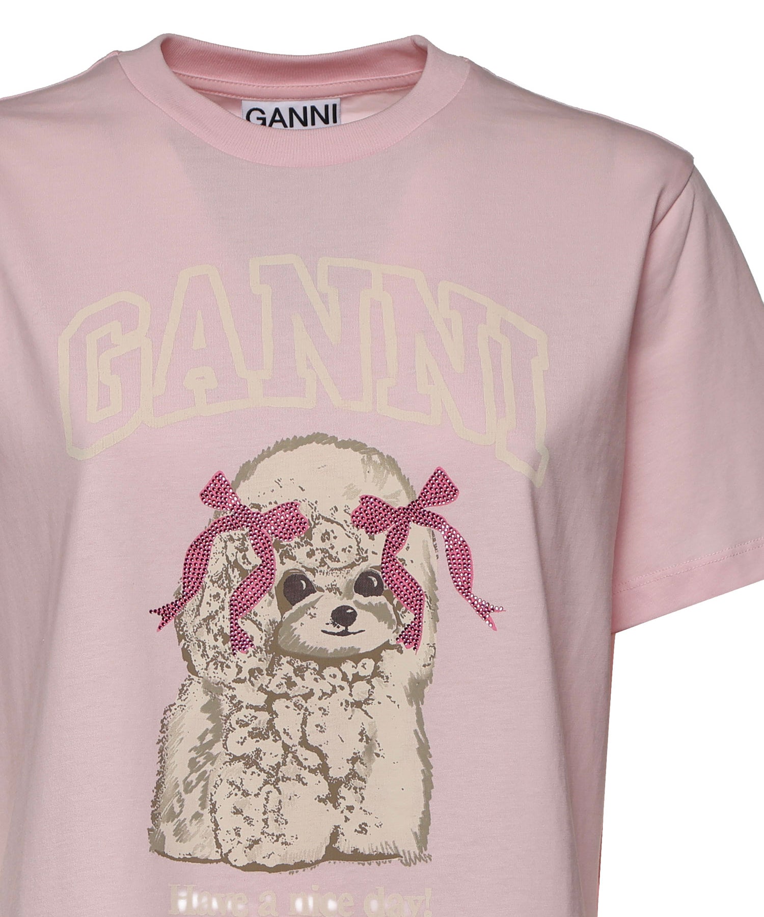 T-shirt BASIC COTTON JERSEY T-SHIRT CHALK PINK A1050062 868 868 GANNI