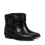 Stivali LOW SHAFT EMBROIDERED WESTERN BOOT OLEATEX BLACK/PINK B1010028 475 475 GANNI