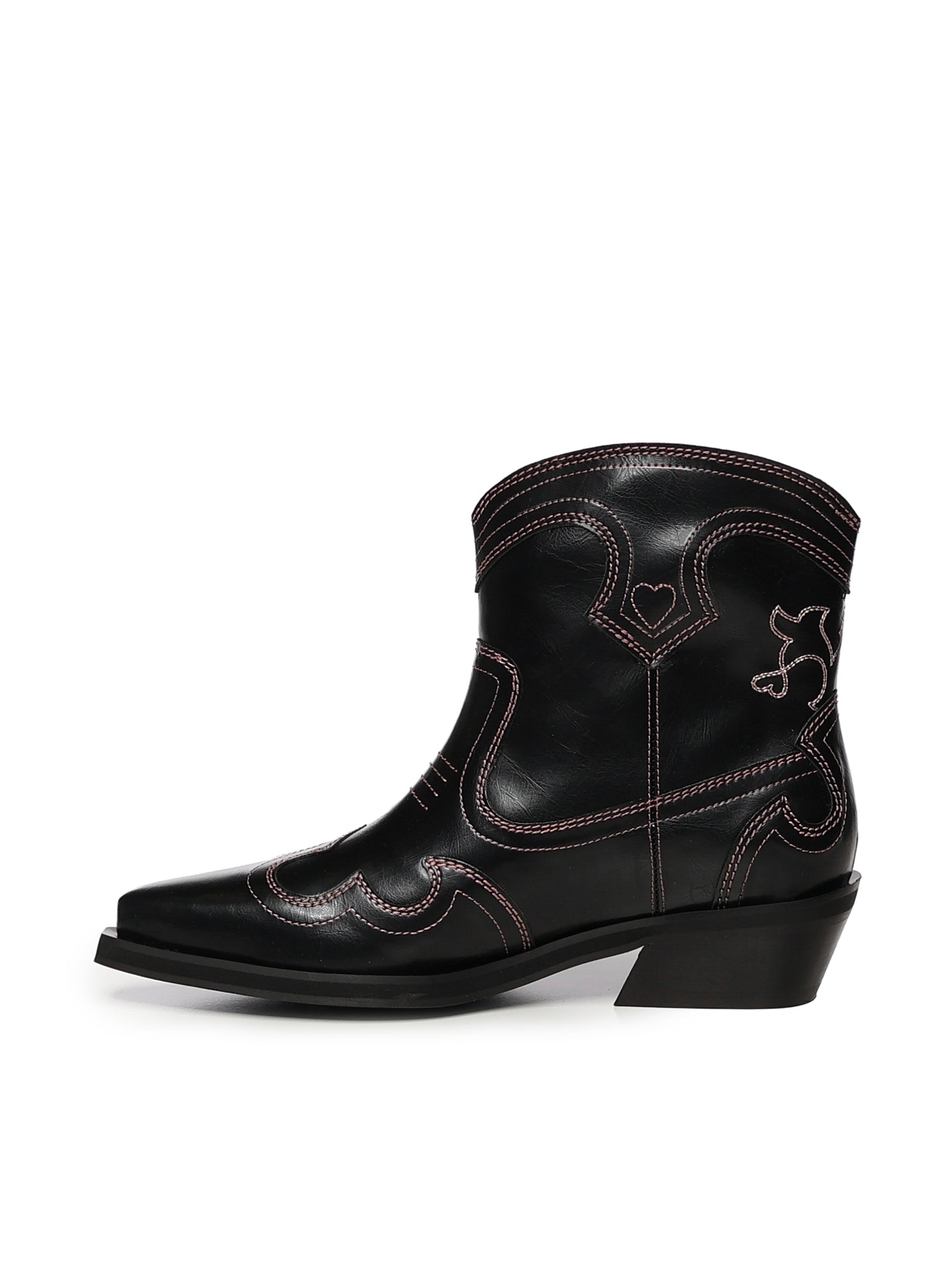 Stivali LOW SHAFT EMBROIDERED WESTERN BOOT OLEATEX BLACK/PINK B1010028 475 475 GANNI