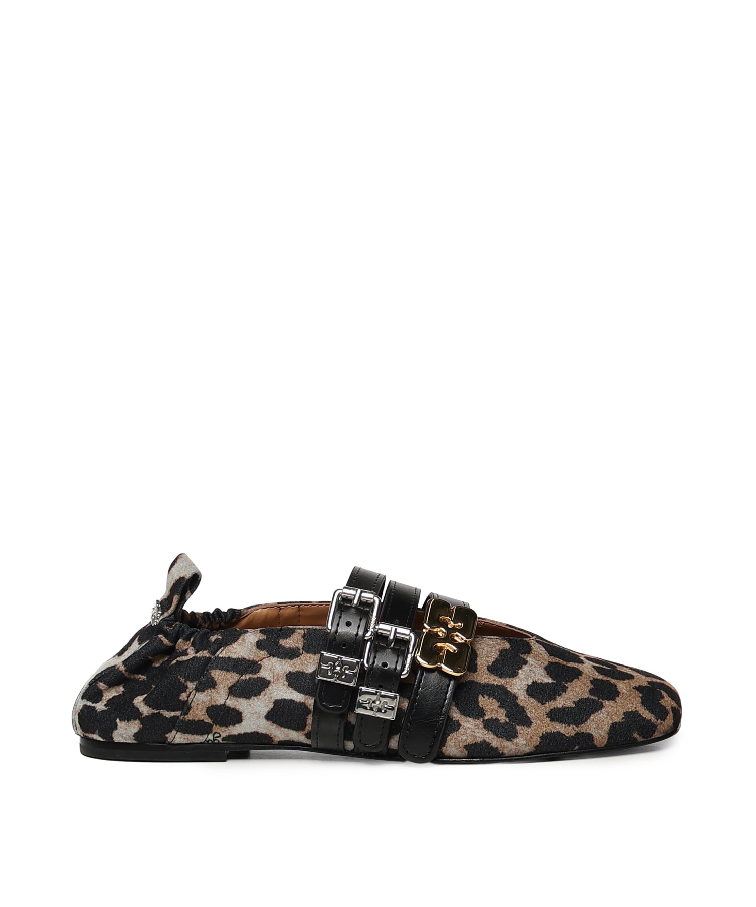 Ballerine SUE TRIPLE BALLERINA FLOCKED DENIM PRINTED ALMOND MILK B1020077 859 859 GANNI