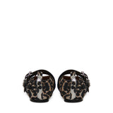 Ballerine SUE TRIPLE BALLERINA FLOCKED DENIM PRINTED ALMOND MILK B1020077 859 859 GANNI