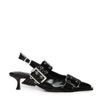 Ballerine FEMININE BUCKLE KITTEN HEEL BOX OLEATEX BLACK B1020092 099 099 GANNI