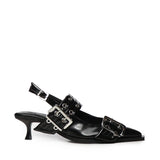 Ballerine FEMININE BUCKLE KITTEN HEEL BOX OLEATEX BLACK B1020092 099 099 GANNI