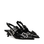 Ballerine FEMININE BUCKLE KITTEN HEEL BOX OLEATEX BLACK B1020092 099 099 GANNI