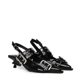 Ballerine FEMININE BUCKLE KITTEN HEEL BOX OLEATEX BLACK B1020092 099 099 GANNI