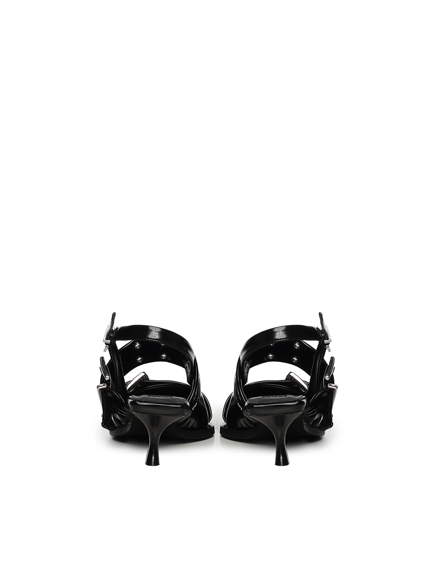 Ballerine FEMININE BUCKLE KITTEN HEEL BOX OLEATEX BLACK B1020092 099 099 GANNI