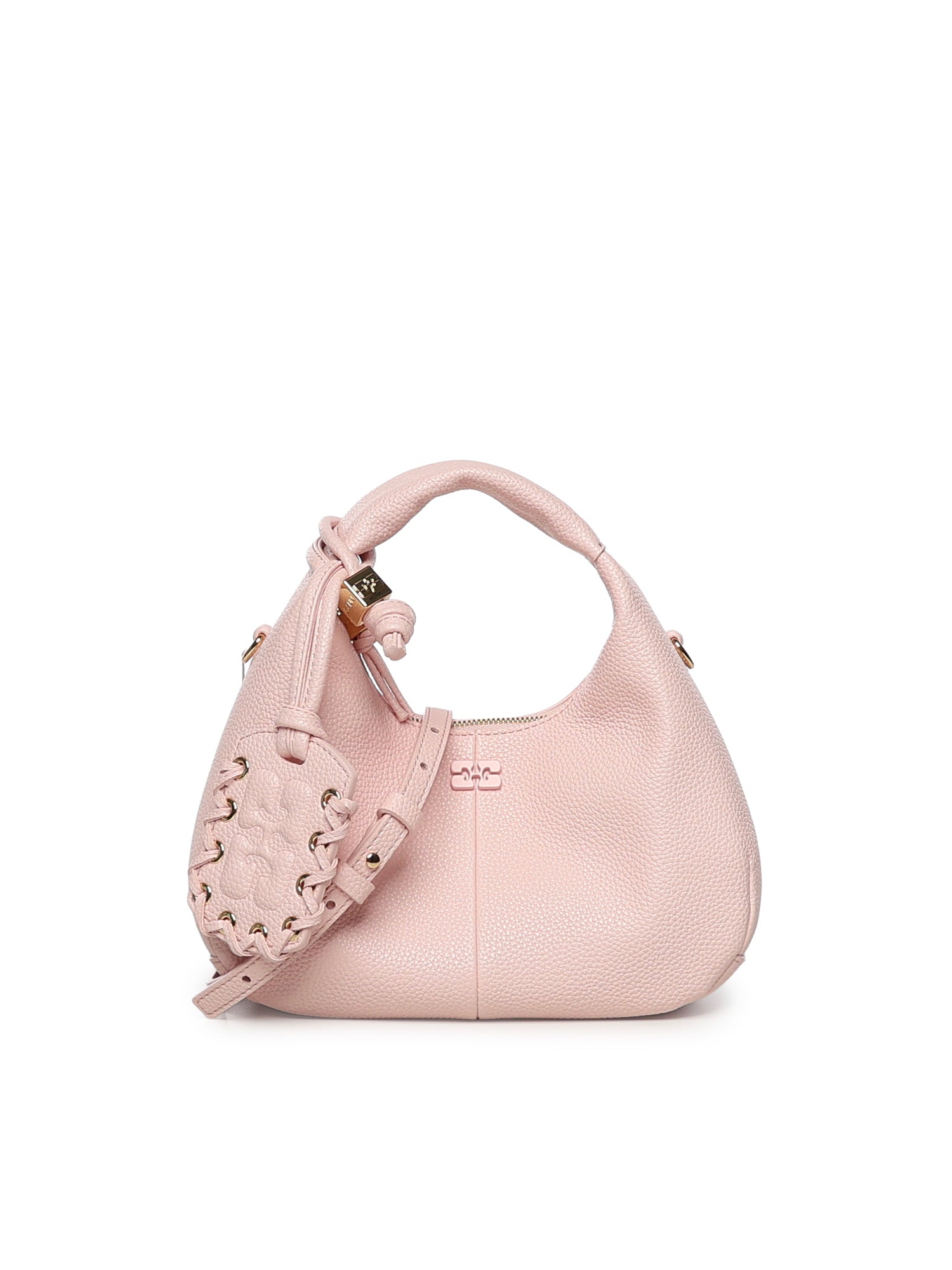 Borse HOBO MINI GRAINED CHALK PINK B2070028 868 868 GANNI