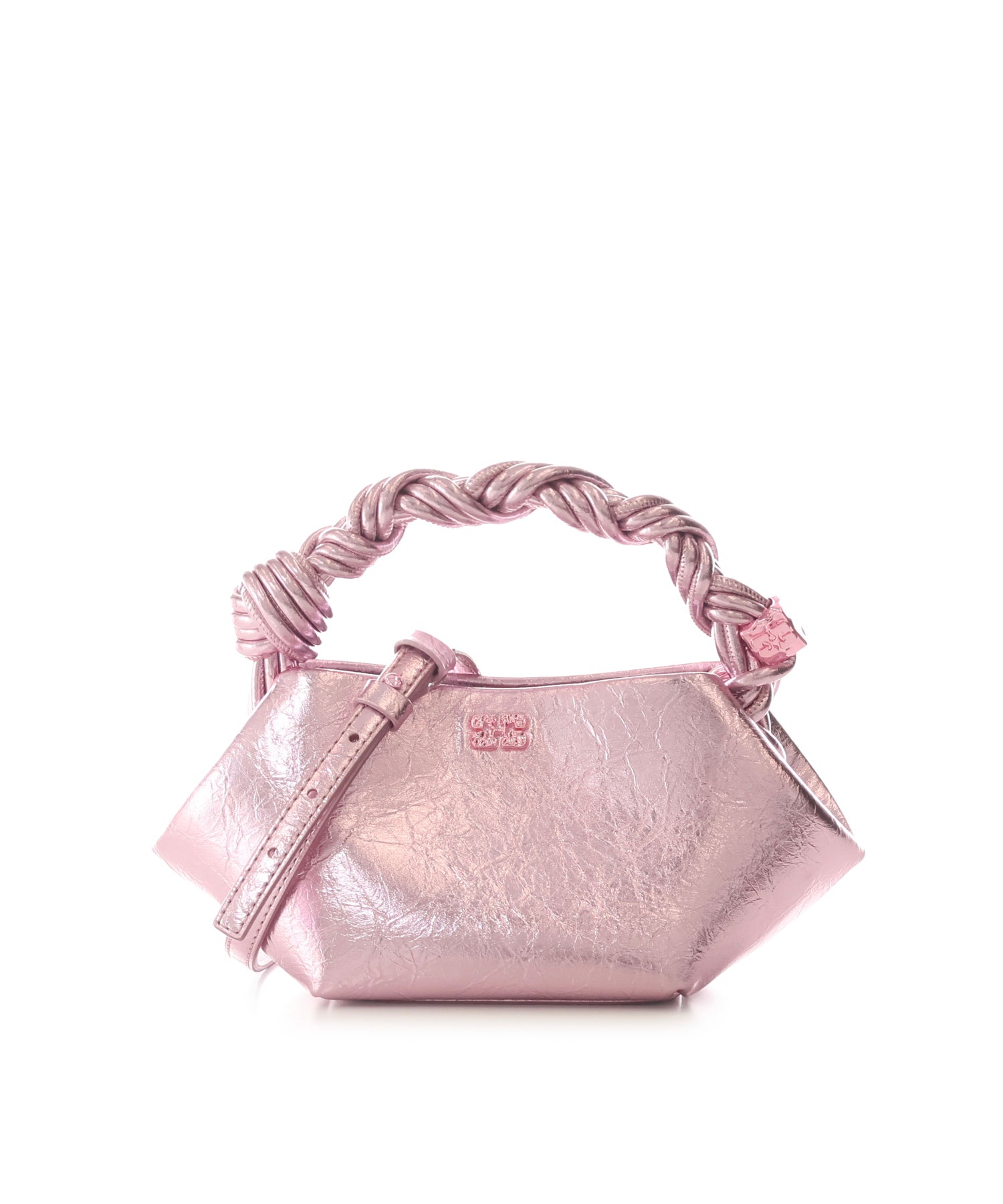 Borse BOU MINI CRUSHED SILVER PINK B2100030 499 499 GANNI