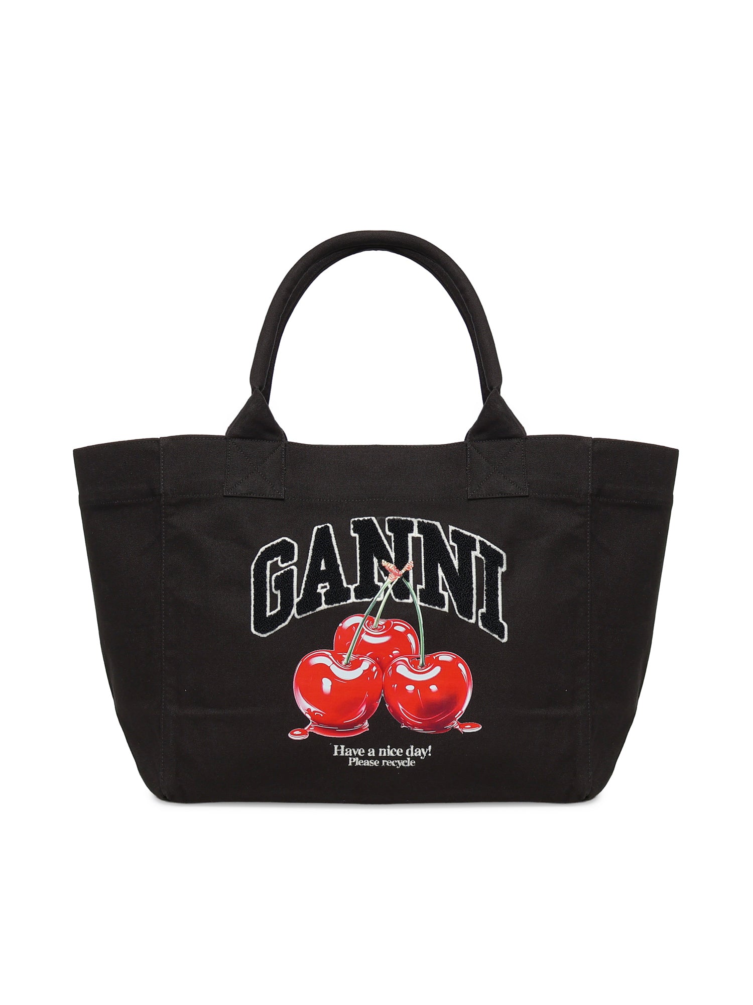 Borse MEDIUM TRAPEZE SHOPPER CHERRY PRINTED PHANTOM B2110038 252 252 GANNI