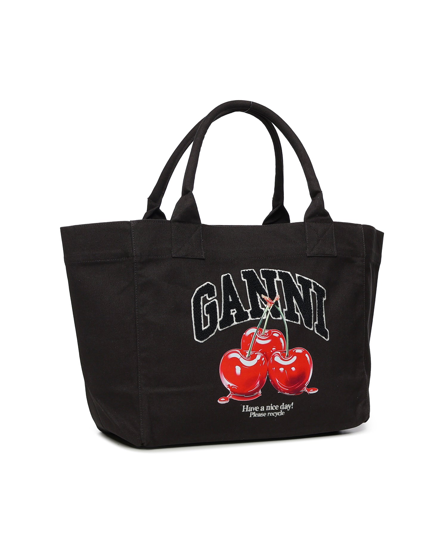 Borse MEDIUM TRAPEZE SHOPPER CHERRY PRINTED PHANTOM B2110038 252 252 GANNI