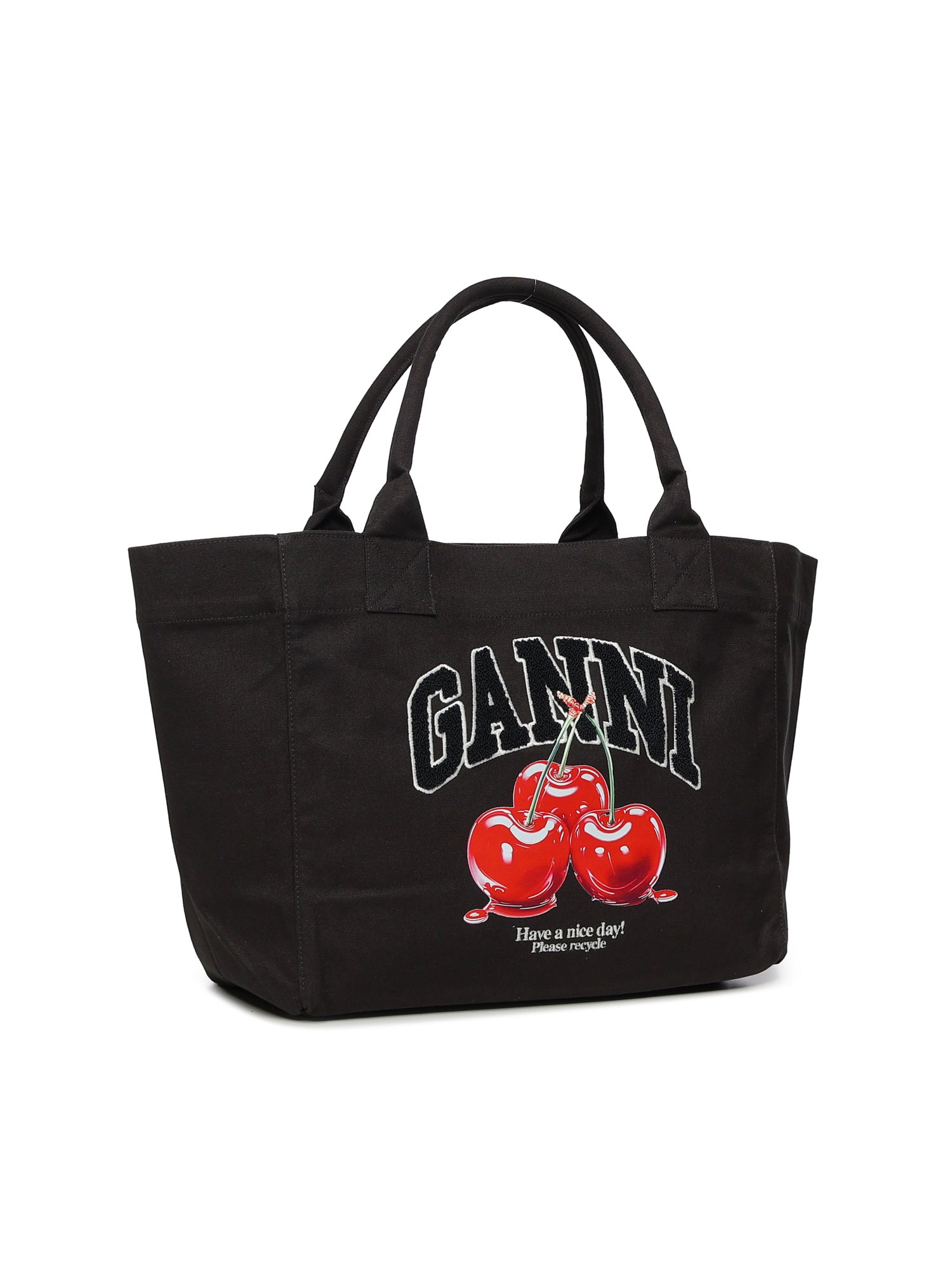 Borse MEDIUM TRAPEZE SHOPPER CHERRY PRINTED PHANTOM B2110038 252 252 GANNI