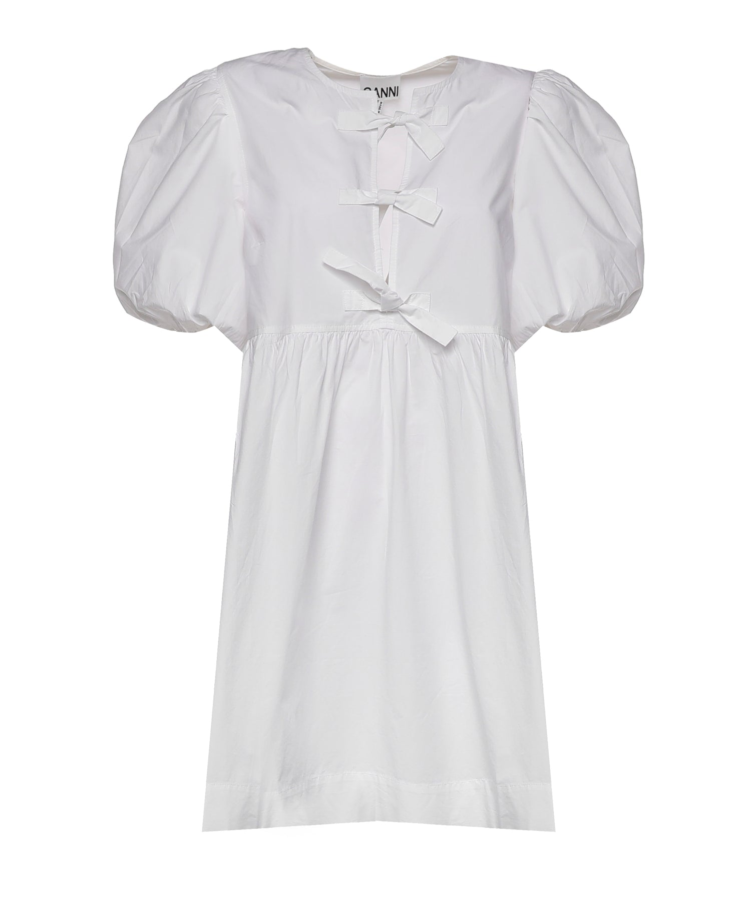 Abiti COTTON POPLIN TIE STRING MINI DRESS BRIGHT WHITE F9170 151 151 GANNI