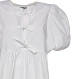 Abiti COTTON POPLIN TIE STRING MINI DRESS BRIGHT WHITE F9170 151 151 GANNI