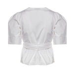 Topwear WASHED STRETCH COTTON TIE STRAP BLOUSE BRIGHT WHITE W0309 151 151 GANNI