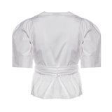 Topwear WASHED STRETCH COTTON TIE STRAP BLOUSE BRIGHT WHITE W0309 151 151 GANNI