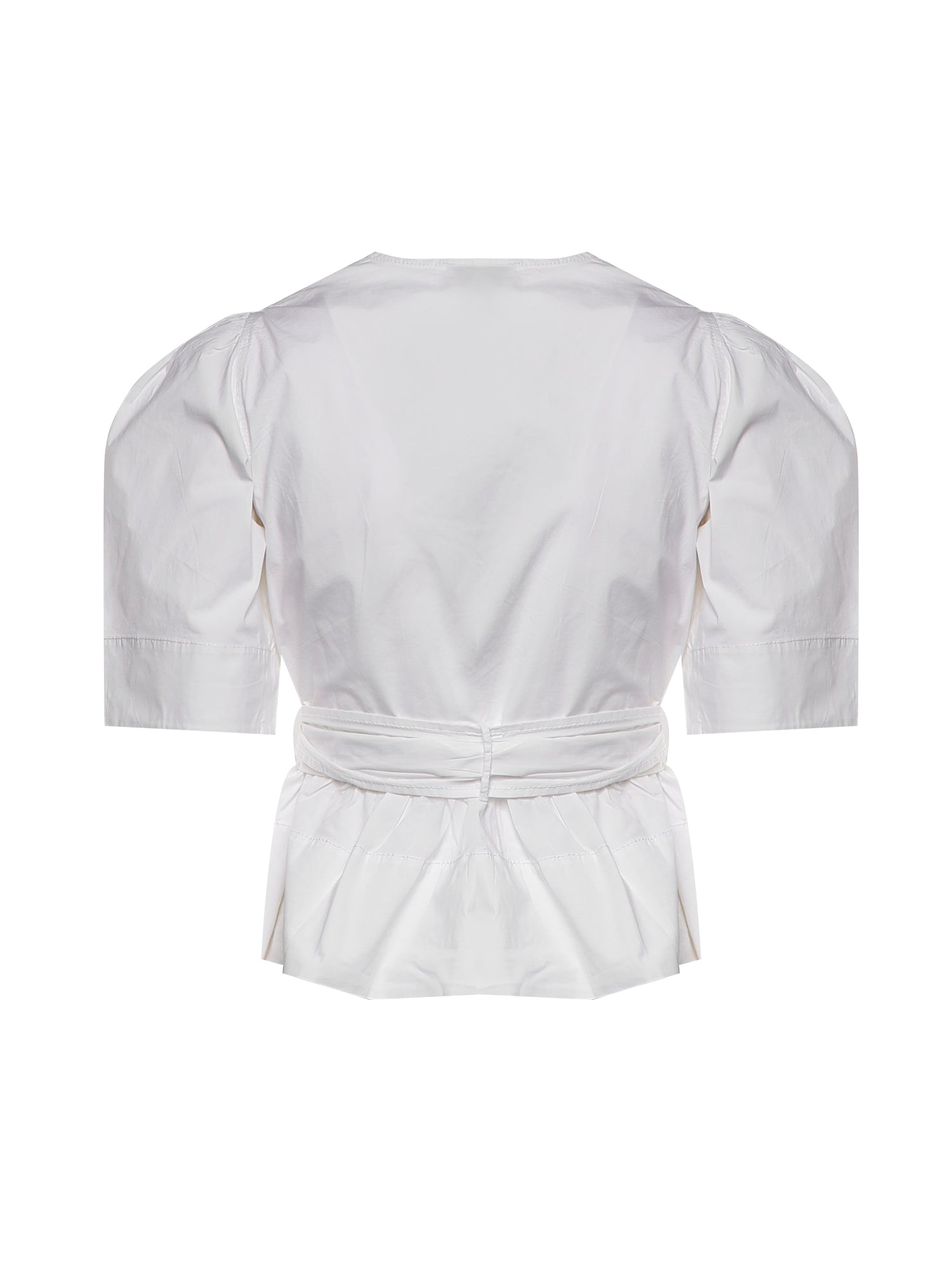 Topwear WASHED STRETCH COTTON TIE STRAP BLOUSE BRIGHT WHITE W0309 151 151 GANNI