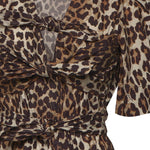 Abiti PRINTED COTTON TIE STRAP MIDI DRESS LEOPARD W0373 943 943 GANNI