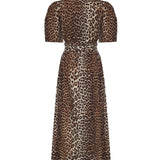 Abiti PRINTED COTTON TIE STRAP MIDI DRESS LEOPARD W0373 943 943 GANNI