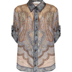 Topwear WANDERLUST SHORT SLEEVE SHIRT TAPESTRY BLUE MULTI 8624TRS262 TPBL TPBL ZIMMERMANN