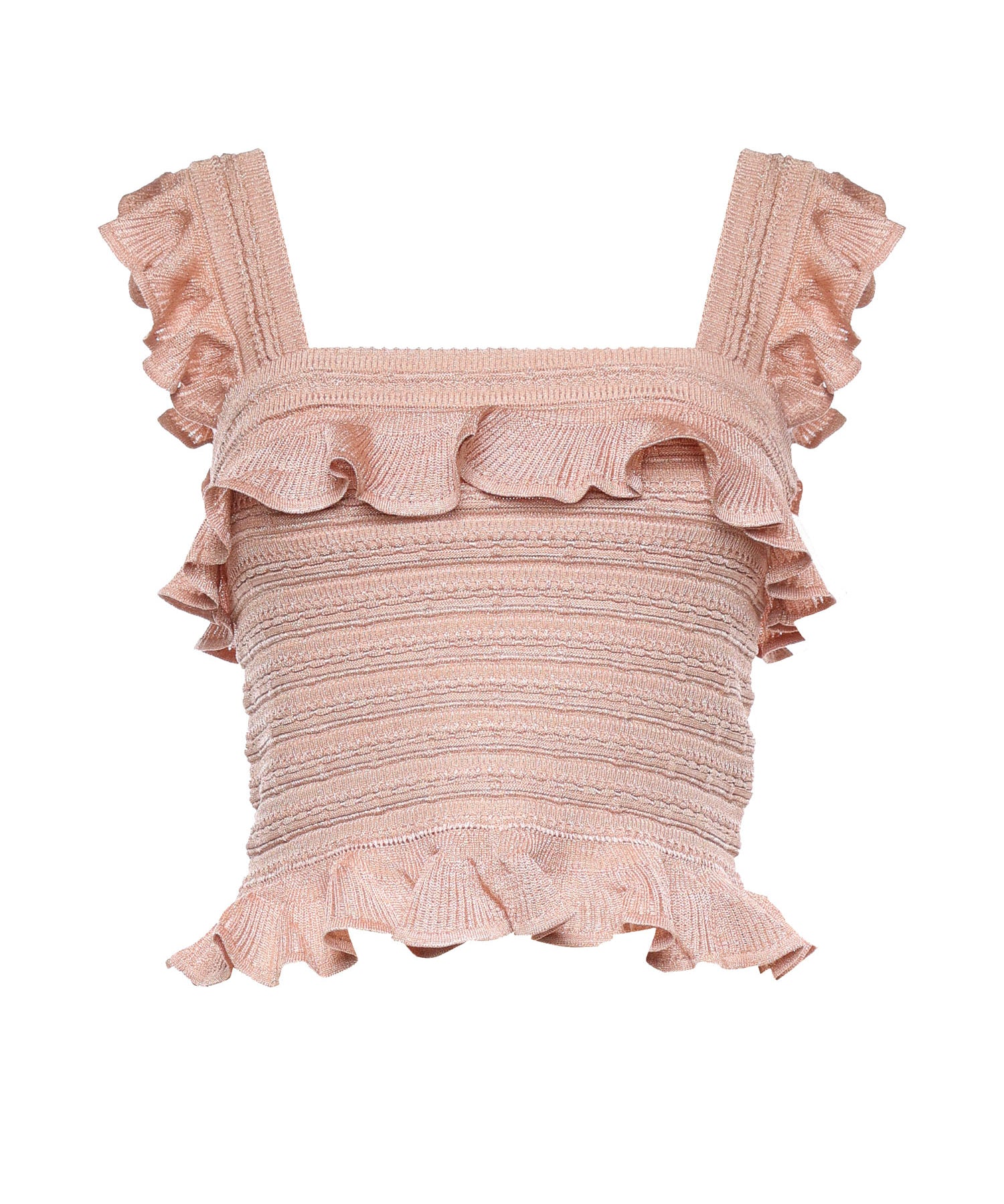 Maglieria REBELLION FRILL CAMI METALLIC ROSE GOLD 4416TC261 MTRG MTRG ZIMMERMANN